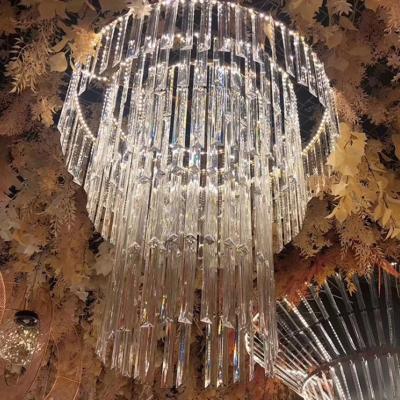 China New eco-friendly crystal chandelier wedding hall ceiling decoration wedding props shop window props for sale