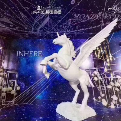 China New Party Wedding Props Large Pegasus Props Ornaments Sculpture Opens FRP Pegasus Wedding Props for sale