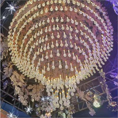 China Acrylic Wedding Ceiling Props Ten Heads Water Drop Chandelier Wedding Decoration Lights for sale