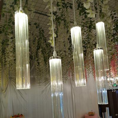 China 2020 Hot Selling Plum Blossom Tube 10 Chandelier Acrylic Wedding Hall Ceiling Ceiling Decoration for sale