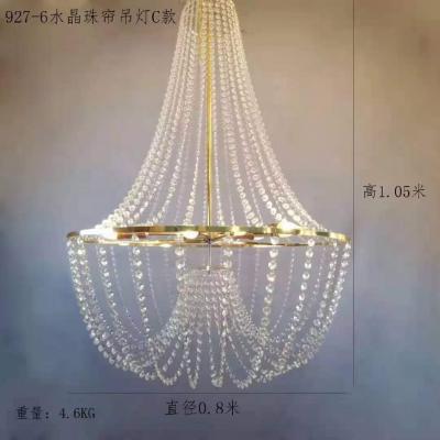 China Matel European Crystal Bead Curtain Chandelier Wedding Ceiling Ceremony Hall Decoration Onsite Props for sale