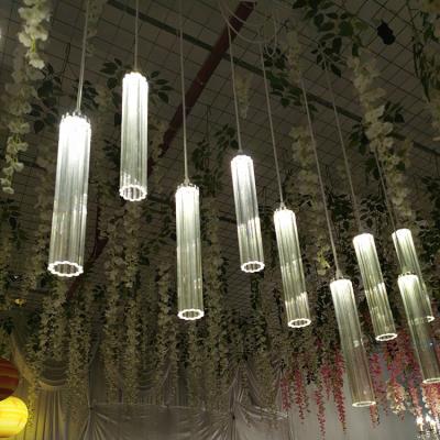 China Wholesale Matel Plum New 10 Holiday Party Main Ceiling Wedding Hall Chandelier Tube Flower Decorative Lamps for sale