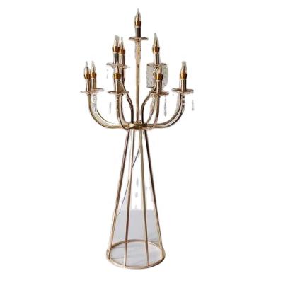 China Weddings wedding candle holder double-layer iron art metallization wedding main table decoration holiday stage for sale