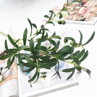 China Indor decoration artificial olive branch with olive fruit cipher leaf wedding table decoration for sale