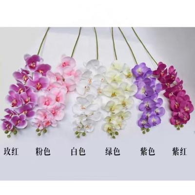 China Silk flower Phalaenopsis wedding flower in flower arrangement simple elegant home decoration for sale