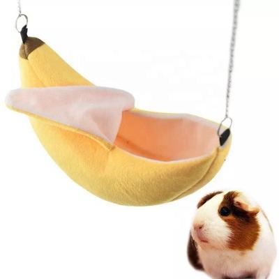 China 2019 Woven Mesh Pet Hammock Banana Patterns Style Hamster Hanging Hammock for sale