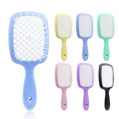 China Exhale 2021 Customs Plastic Cavity Out Comb Massage Styling Detangling Brush Vent Mesh Detangling Hairbrush Paddle for sale