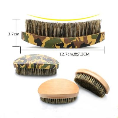 China Shaving Brush 2019 New Arrival Natural Camouflage Boar Bristle Beard Brush Curved Men's Beard Brush Hot Sale for sale