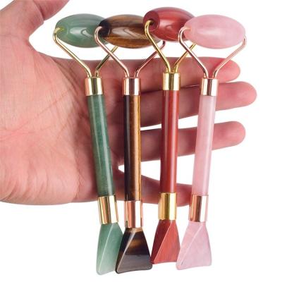 China Hottest Selling Natural Jade Quartz Roller Facial Massage Roller Rose Face Lift Slimming Face Massager Lifting Tool for sale