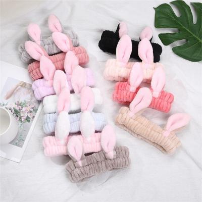 China Bath Cute Coral Fleece Headband Cat Ear Headband Girls Spa Makeup Wash Face Wash Face For Women European and American Style for sale