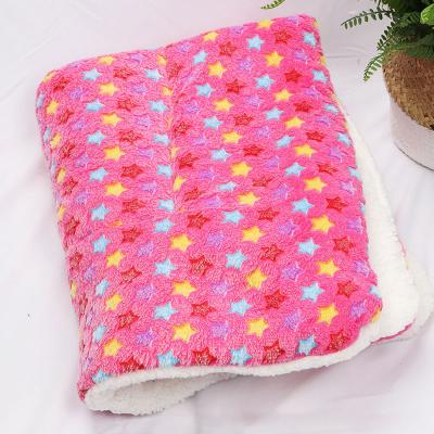 China Cheap LOW MOQ Soft Flannel Fleece Warm Mats Sleep Blanket Hand Wash Custom Pet Blanket For Small Medium Dogs Cats Pet for sale