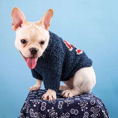 China Dog Running Walking Training Increasing Luxury Pet Dog Designer Cat Clothes Red Woolen Knitted Small Dogs Girl Sweater LOW MOQ French Bulldog Puppy for sale