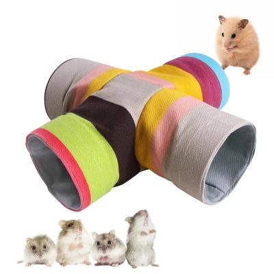 China Sustainable /3/4 Holes Collapsible Hamster Tunnel Indoor Small Animals Cage Collapsible Pipe Guinea Pig Hamster Tube Training Game Pet Tunnel Toy for sale