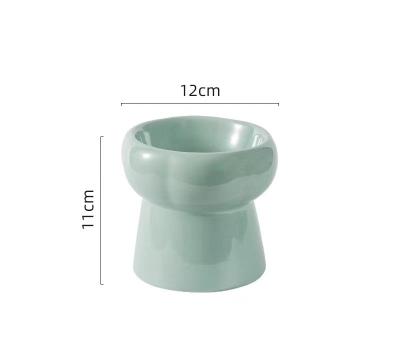 China Nordic Viable High-Foot 130,180ml Dog Bowl, Protect Cervical Spine Pet Bowl Raised Driver Morandi Color High Cat Ceramic Bowl for sale