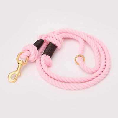 China Running Walking Training Dog Increasing Dog Leash Wholesale New High Quality Custom Color Hand-Dyed Woven Cotton Rope Dog Leash for sale