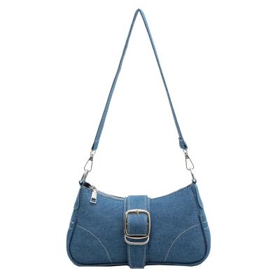 China Fashion 2023 New Ladies Women For Denim Fabric Cross Purse Designer Ladies Bag Casual Armpit - Body Handbag Chain Shoulder Satchel Handbag for sale