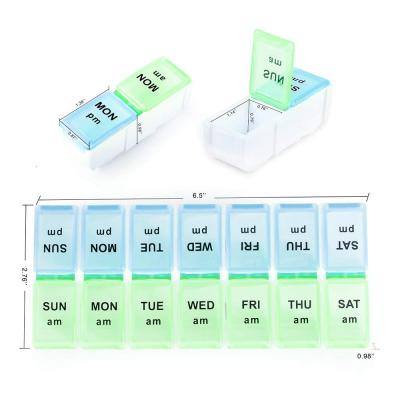 China Keep Hot Sale Wholesale Medicine Promotional Cute Box Pills 14 Day Pill Box Case Health Care Vitamins For Traveling for sale