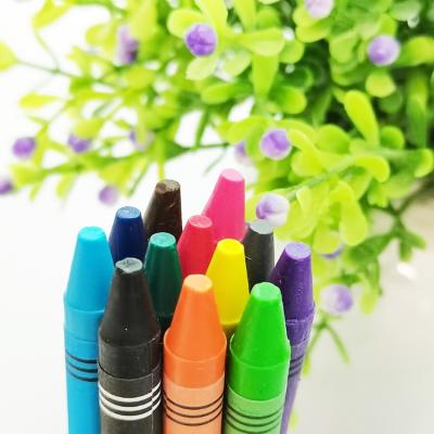 China Silky Washable Set of 12 Colors Custom Wholesale Kids Art Crayon Wax Crayons for sale