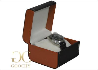 China Caso del almacenamiento del reloj del cuero de la PU con la almohada, caja de cuero de reloj para hombre, 110 x 110 x 85 milímetros en venta