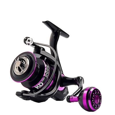 China High Quality Purple Spinning Reels Straight Seawater Metal Drag 10kg Cnc Full Seawater Fishing Reels for sale