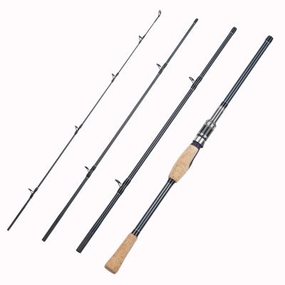 China Manufacturer 2.1m 2.4m 2.7m Carbon Fiber 4 Piece Bass Fishing Portable Spinning Travel Rod for sale