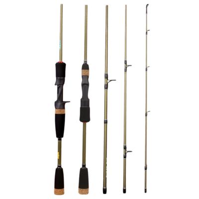 China New 4 Pieces Portable Carbon Fiber 1.8M 1.98M 2.1M Spinning Rods And 4 Pieces Casting Fishing Rods for sale