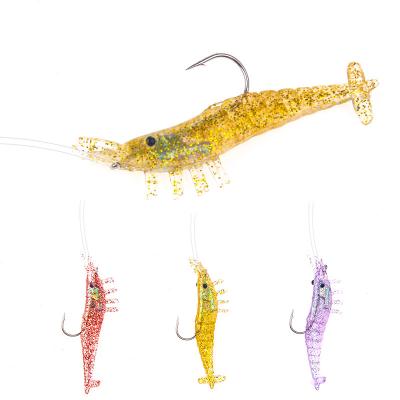 China High Quality 85mm Silicone Plastic Freshwater Fishing Groundbait Fishing Lure Soft Swimbait Shrimp Lure for sale