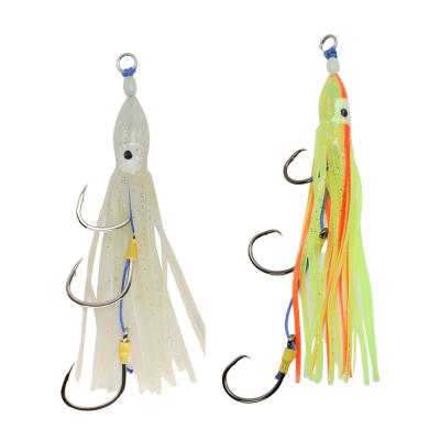 China PVC New Arrival Soft Lure Squid Rigged Luminous Trolling Squid Skirt Aid Lure Saltwater Fishing for sale