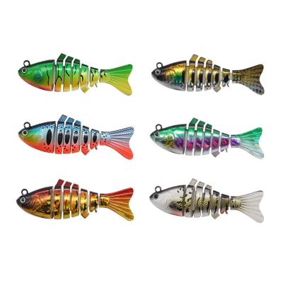 China Wholesale Colored ABS Plastic 7 Section 24g 7 Lure Swimbait 100mm Hard Fishing Jointed Lures for sale