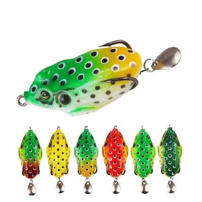 China Silicone Manufacture High Quality Superior 80mm Water Floating Bait Silicone Fishing Frog Lure Freshwater Bass for sale