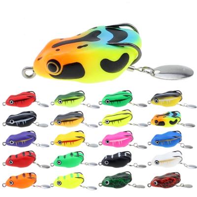 China ABS Plastic Manufacturer New Freshwater Soft Lure With Spoon 45mm 8.5g Topwater Bass Fishing Frog Lure for sale