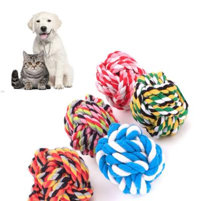 China Viable Dog Products Pet Accessories 8cm Cotton Ball For Molars And Bite Force Tools for sale