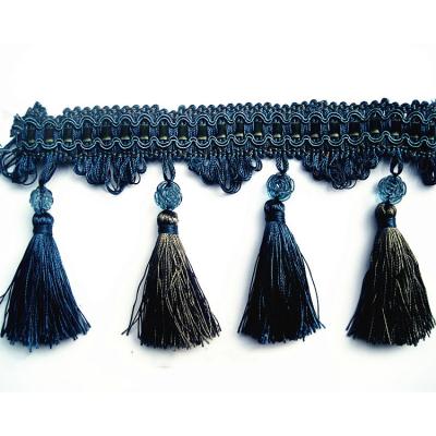 China Beautiful textile accessory fashion tassel fringe, beaded tassel fringe, fringe for curtain, lampshade for sale