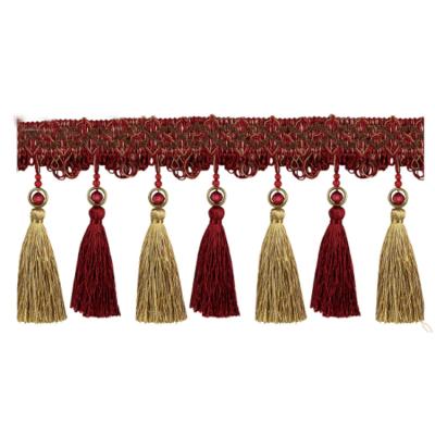 China Curtain Window Drapes For Living Room Tassel Brass Fringe Beaded Trimming 2016 New Product for sale