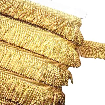 China 3 INCH GOLD INGOT curtain FRINGE TRIM FOR SOFA FABRIC PILLOW decoration LACE WHOLESALE for sale