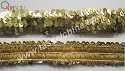 China Bags 3 Tier Stretch Sequins Trim For Dresses for sale