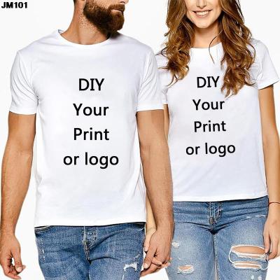 China Customized Printed Leisure T-shirt QUICK DRY Harajuku Women Stitch DIY Your Similar Photo Or Logo White T-shirt Fashion Custom Made Mens Tops T-shirt for sale