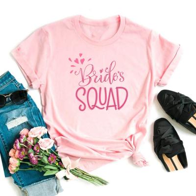 China Regular Bride Squad Femme Wedding T-shirt Bachelor Party T-shirt Hen Party Print Harajuku Bridesmaid Clothes Aesthetic Tee Topt for sale