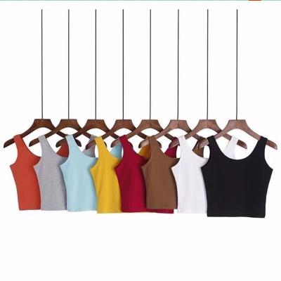 China Sustainable fashion women sexy candy color crop tops cotton knit casual tube top female sleeveless cropped vest sleeveless short for sale