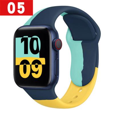 China Custom Silicone Guangdong Supplier Silicone Strap Smart Watch Bands For Apple 38mm 40mm 42mm 44mm for sale