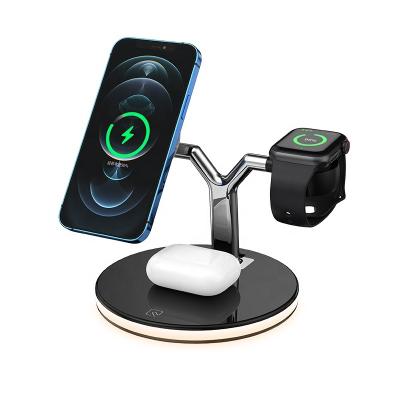 China The mobile phone the new 3in1 magnetic wireless charger is designed for fast charging of smartphones watches and earphones for sale