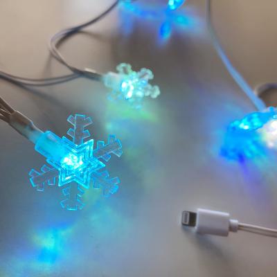 China Snowflake Promotion Phone USB Charger LED Charging Cable For iPhone Android Type-C Line for sale