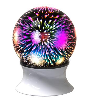 China New Creative Wireless Speaker 3D Lamp USB Colorful Fireworks Atmosphere Projection Lamp Subwoofer Handsfree Radio for sale