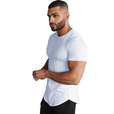 China Anti-wrinkle quick-dry sports built body gym running wholesale hot sale plain color men's T-shirt custom printing for sale