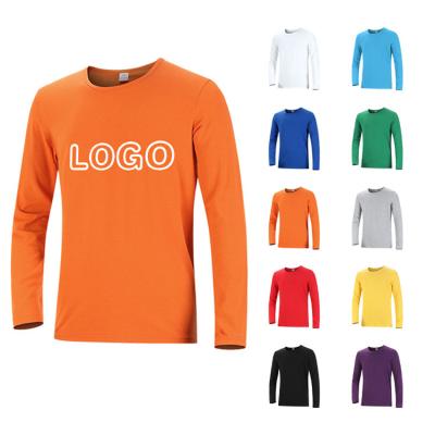 China Wholesale Cotton O-Neck Anti-wrinkle Print Logo Manufacturer Direct Sales Custom Long Sleeve T-Shirt For Men for sale