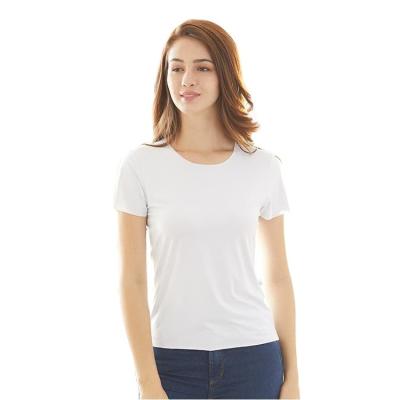 China Foreign trade custom QUICK DRY white simple female wholesales factory printing logo women's basic T-shirt for sale