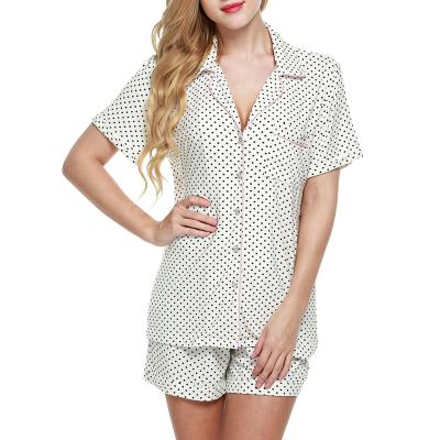 China QUICK DRY Women Pajamas Sets Sleepwear Clothing Shorts Sleeve Factory Wholesale Spring Summer Pajamas for sale