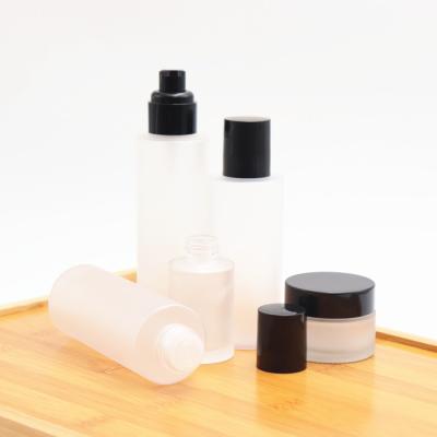 China Cosmetic Plastic Pump Bottle Cosmetic Frosted Personal Care Pump Bottle Lotion Bottle With Pump Cap for sale