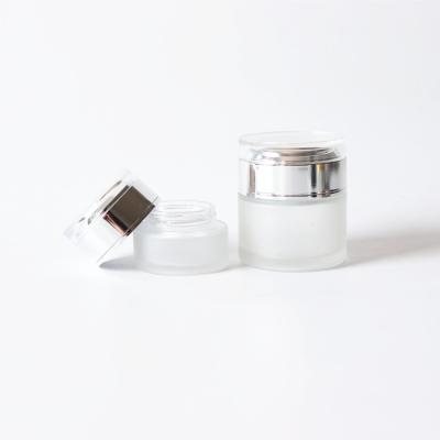 China 15g 30g 50g Custom Glass Jar Cosmetic Cream Matte Cosmetic Jar Packaging Jar With Lid for sale