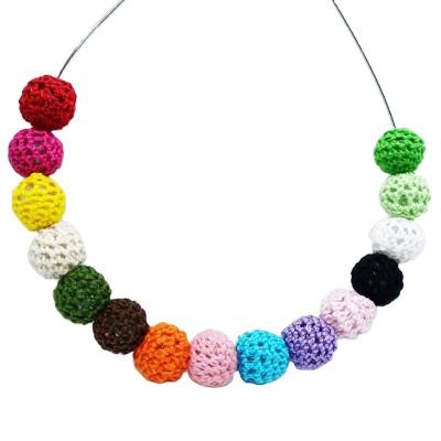 China Fashionable.Popular.Ladies Crochet Beads Pread 16mm Cotton Yarn Ball Accessories Hand Hooked Wool Beads Crochet Bead for sale